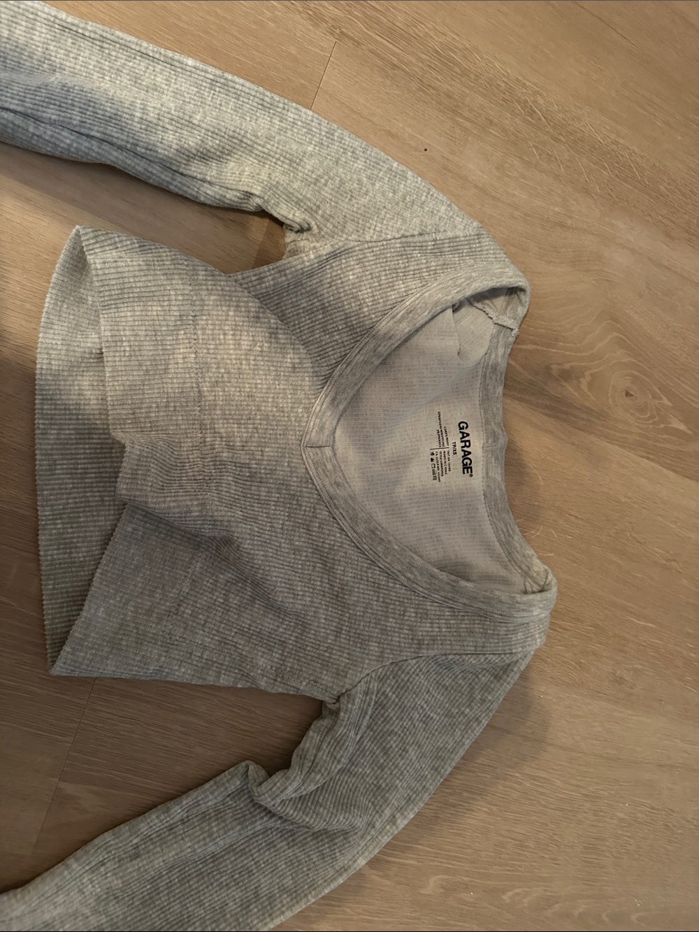 Garage Light Grey Ribbed Scoop Neck Sweater